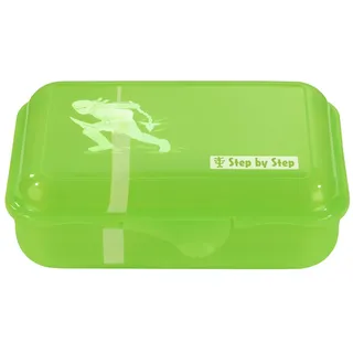 Step by Step Lunchbox "Ninja Kimo", Grün, mit Trennwand und Klickverschluss, spülmaschinenfest, BPA-frei, für Schule und Kindergarten, 0,9l