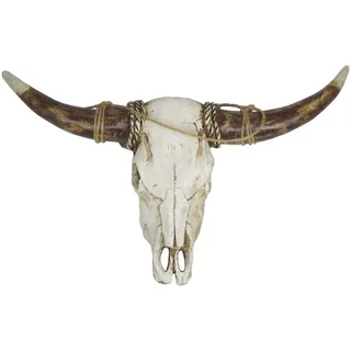 Gilde Casablanca - Wandobjekt "Büffel" - Poly - weiß-braun - Höhe 24cm - Breite 38cm - Wanddeko