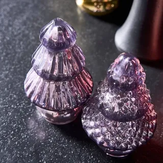 Werner Voß 2er Set Weihnachten Deko Mini Tannenbaum 10 cm Lila