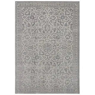 Hanse Home Blavet Moderner Kurzflor Teppich – Flachgewebe Meliert Used-Look Barock Design - für Wohnzimmer Schlafzimmer Küche Flur oder Esszimmer Creme, 120x170cm