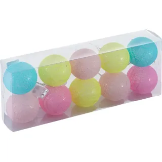 Rattan-Girlande m.10 LED 10 cm - Rosa