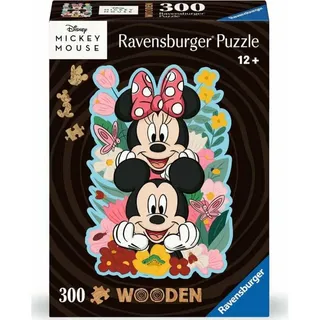 Ravensburger Wooden Puzzle Mickey & Minnie 300 Teile Kontur-Holzpuzzle mit stabilen, (300 Teile)