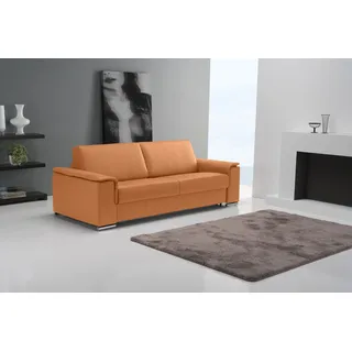 Egoitaliano Schlafsofa »Cecilia, modern & elegant, erstklassiger Sitzkomfort, Dauerschläfer« inkl. Matratze und hochwertigem Metallbettrahmen, toller Schlafkomfort, orange,