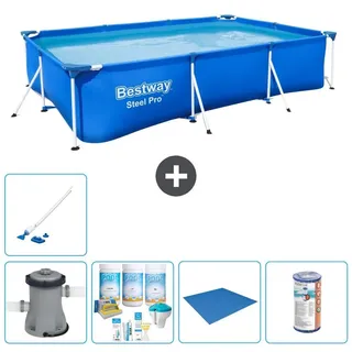 Bestway Steel Pro Rechteckig - 300x201x66 cm - 6-teilig S22089 - Blau