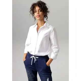 Aniston CASUAL Longbluse mit kurzen Seitenschlitzen Weiß 36