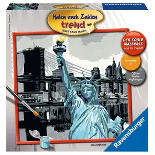 Ravensburger 28461 - Malen nach Zahlen Erwachsene New York - DIY Malen nach Zahlen für Erwachsene und Kinder ab 12 Jahren, Malset mit Leinwand und Pinsel, Silver