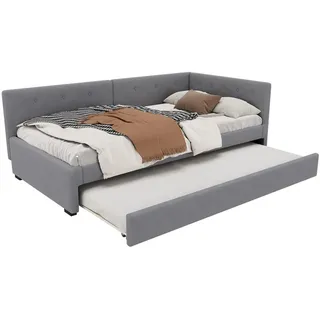 Flieks Tagebett 90x200cm Grau mit Rollbett minimalistisch , Holz , Schlafzimmer, Betten