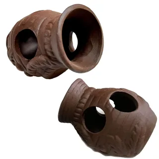 OrgMemory Keramik Versteck, 2 Stück, Fisch Tank Zubehör Höhle Dekoration, Aquarium Höhle, Wassertiere Zuhause, Keramik Deko für Aquarium (Topf)