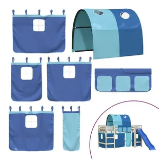vidaXL Vorhänge für Hochbett mit Tunnel Blau Polyester