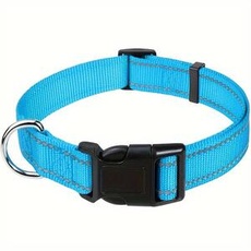 Reflektierendes Hundehalsband - Verstellbar - Mit Schnellverschluss - Hellblau - Größe XS