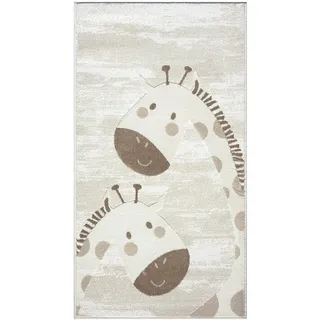 Carpet City Kinderteppich »MARA719« rechteckig 11 mm Höhe Kinderzimmer, Kurzflor,robust,Tiere, Spielzimmer, beige