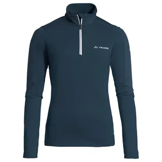 Vaude Damen dünner Fleecepullover Livigno Halfzip II, angenehm warm, schnelltrocknend, atmungsaktiv, Passform: Slim fit, Dark sea Uni, 36