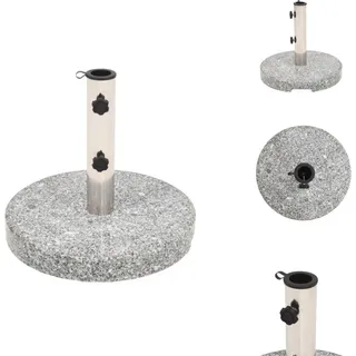 vidaXL Sonnenschirmständer Granit Rund 20 kg - Sonnenschirmständer - Grau