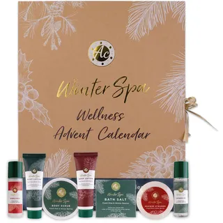 Accentra – Adventskalender Beauty 2025 mit 24 Wellness & Körperpflege Produkten – SPA Pflege Adventskalender Frauen mit Bodylotion, Badesalz, Seife, Duschbombe Kerzenhalter uvm. – Weihnachtskalender