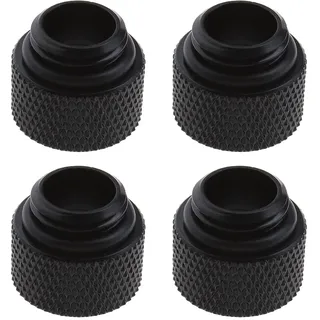 YINETTECH Verlängerungsadapter für Wasserkühlung, G1/4, 10 mm, Messing, mit O-Ring, Gummi, verlängerte Platte, für Computer-Wasserkühlung, Schwarz, 4 Stück