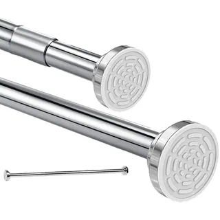 HIKENRI Teleskopstange Vorhangstange 120cm-215cm Duschvorhangstange ohne Bohren aus Edelstahl| ausziehbare Kleiderstange durch Drehen verstellbar, sicherer Halt für Dusche und Badewanne120 bis 215cm