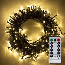 Lichterkette Weihnachtsbaum, Uten Weihnahctsbeleuchtung Warmweiß für Außen und Innen, mit Fernbedienung 8 Modi, Timer, 20M, 200 LEDs