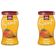 Schwartau Samt Mango, Fruchtaufstrich ohne Stücke & ohne Kerne, 270g (Packung mit 2)