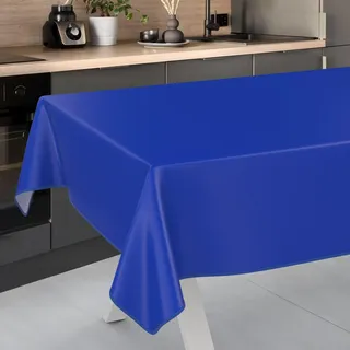 ANRO Wachstuch-Tischdecke Tischdecke abwaschbar Wachstuch Garten-Tischdecke Outdoor Indoor 200x140cm mit Saum Blau Wachstuchtischdecke Wachstischdecke wasserabweisend Gartentischdecke Meterware