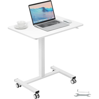 Vevor Laptoptisch Höhenverstellbar 713–1118 mm Notebooktisch Projektionstisch, Weiß Laptoptisch Rollbar 690 x 480 mm Mobiler Schreibtisch Pflegetisch Computerschreibtisch Workstation Stand up Computer