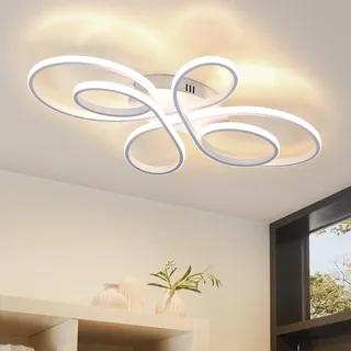 ZMH Deckenlampe LED Deckenleuchte Wohnzimmer: 30W 40cm Küchenlampe decke in Weiß Wohnzimmerlampe Modern Design Warmweiß 3000K Schlafzimmerlampe Deckenbeleuchtung für Schlafzimmer Flur Küche