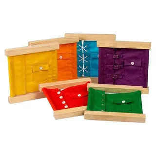 BigJigs Holz Verschluss- und Knopfrähmen - Montessori Spielzeug