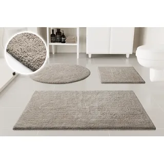 Badematte OTTO HOME "Selenne", greige, H:20mm, Baumwolle, Badematten, Badematte, Badteppich, getuftet, modern, Uni, antirutsch, flauschig, Baumwolle