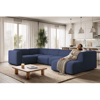 OTTO home Wohnlandschaft »Merid U-Form, B: 367 cm« jederzeit durch Module erweiterbar, blau