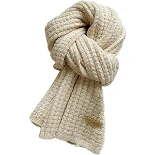 EHOTER Strickschal Warm Langschal Gestrickt Winterschal Einfarbig Mode Groß Verdickt Wollschal Vintage Unisex Schals Deckenschal Halstuch für Damen Mädchen Herren Junge Geschenk