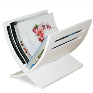 Homestyle4u Zeitungsständer Holz Weiß , 30x29x36 cm , Wohnzimmer, Kleinmöbel, Zeitungsständer
