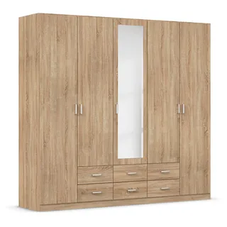 Rauch Kleiderschrank »Schrank Garderobe Wäscheschrank GAMMA in 3 Breiten« viel Stauraum mit 6 Schubladen, mit Spiegel TOPSELLER MADE IN GERMANY, braun