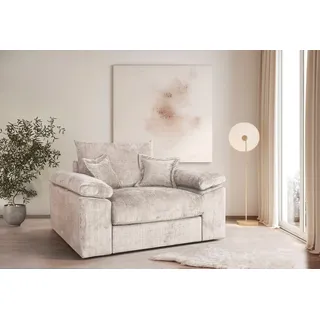 Home Affaire XXL-Sessel Soft&Cosy Polyester 151 x 93 x 123 cm Beige mit 2 Zierkissen