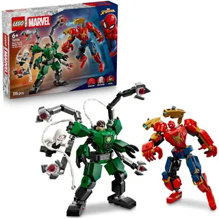 LEGO | Mech-Duell: Spider-Man vs. Doc Ock - Superhelden Spielzeug mit 2 Actionfiguren, 3 Minifiguren, Shootern - Konstruktionsspielzeug für Kinder - Geschenk für Jungen ab 6 Jahren und Mädchen - 76338