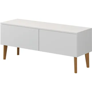Moderner skandinavischer TV-Schrank BERGEN 120 2D RTV-Kommode Fernsehschrank TV-Lowboard WEISSE 120x48x37 - Weiß