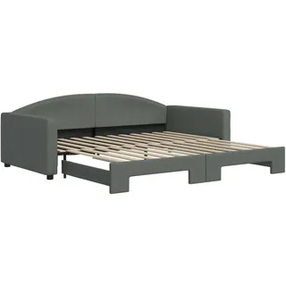 vidaXL Tagesbett Ausziehbar Dunkelgrau 100x200 cm Stoff - Grau