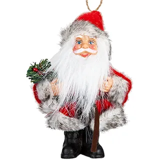 Weihnachts-Stehende Und Hängende Mini-Santa-Dekoration - Rot / Grau
