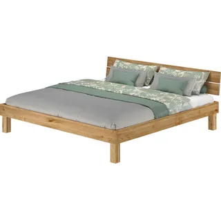 Großes Massivholzbett Doppelbett 200x200 Eiche massiv geölt Zubehör wählbar V-60.88-20ohne Zubehör - Naturbelassen