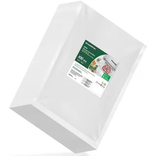 Bonsenkitchen Profi Vakuumbeutel, 100 Beutel 20x30cm Vakuumierbeutel für alle Vakuumierer & Lebensmittel Vakuumiergerät, Kochfest und Sous Vide Gefrierbeutel, BPA-frei, VB3205