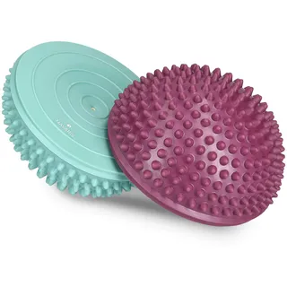 Navaris Balance-Igel Fitness Halbkugel mit Noppen - 2x Balance Igel Set - Sport Kissen für Balancetraining Koordinationstraining - versch. Farben