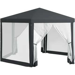 Outsunny Pavillon Polyester Metall Dunkelgrau , 341.2x250x394 cm , Sonnenschutz, Pavillons