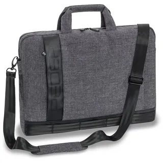 PEDEA Laptoptasche Fancy Notebook-Tasche bis 17,3 Zoll (43,9 cm) Umhängetasche mit Schultergurt, Grau