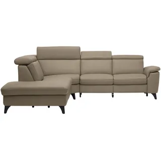 Cantus Ecksofa , Braun , Leder , Echtleder , Color-Finish-Leder , Uni , Ottomane links, L-Form , 285x239 cm , Typenauswahl, Bettkasten erhältlich, Fußauswahl, Lederauswahl, Stoffauswahl, seitenverkehrt erhältlich, Hocker erhältlich, Rückenfutter , Wohnzimmer, Sofas & Couches, Wohnlandschaften, Ecksofas