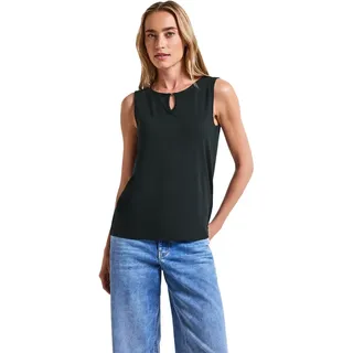 STREET ONE Damen A323041 Jersey-Top mit Cut-Out, Pine Grove Green, 42