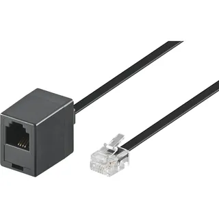 goobay 15m RJ-11 Cable Schwarz
