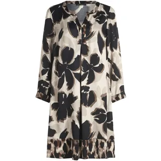 Tunikakleid BETTY BARCLAY "Tunikakleid langarm", Damen, Gr. 44, EURO, schwarz (beige, schwarz), Obermaterial: 100% Viskose CV., Kleider Tunikakleid