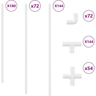 PVC Rohr 29 pcs Weiß PP und PE - Weiß