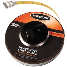 Keson ST5018 Stahlbandmaß mit geschlossenem Metallgehäuse, Teilung: 1/8, 15 m, Schwarz