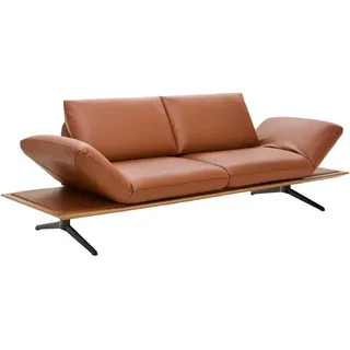 Dieter Knoll 2,5-Sitzer , Braun , Leder , Echtleder , Nappaleder , 236x115x88 cm , Typenauswahl, Lederauswahl, Stoffauswahl, planbar, Liegefunktion, Hocker erhältlich, Rücken echt, in verschiedenen Holzarten erhältlich, individuell planbar , Wohnzimmer, Sofas & Couches, Sofas, 2-Sitzer Sofas