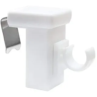 Dekondo - 4X Fensterhaken Dekohaken Fensterclip für Fensterdekoration Weiß - Fensterdicke: 10-27mm - Ideal zum Einlegen von Gardinenstangen bis 10mm Durchmesser