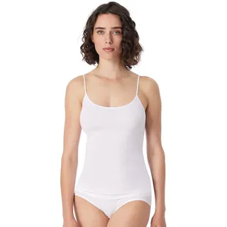 SCHIESSER Damen, Spaghettitop Unterhemd - Luxury Baumwolle, Weiss_200762, 40,